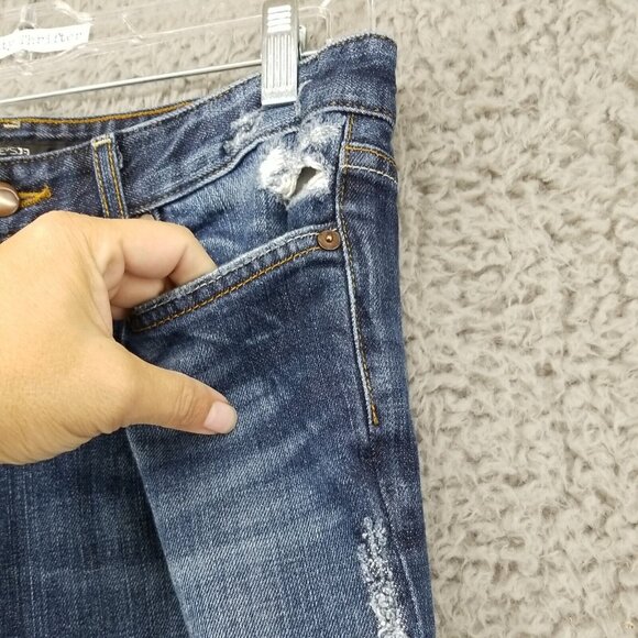 Joes Jeans Womens 26 Ex-Lover Cropped Gemma Distressed Faded Blue Stretch Mid - Picture 4 of 10